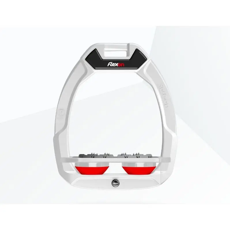 Étriers de sécurité d’équitation Plat Ultra Grip Blanc/Gris/Rouge Flex-On Safe-On