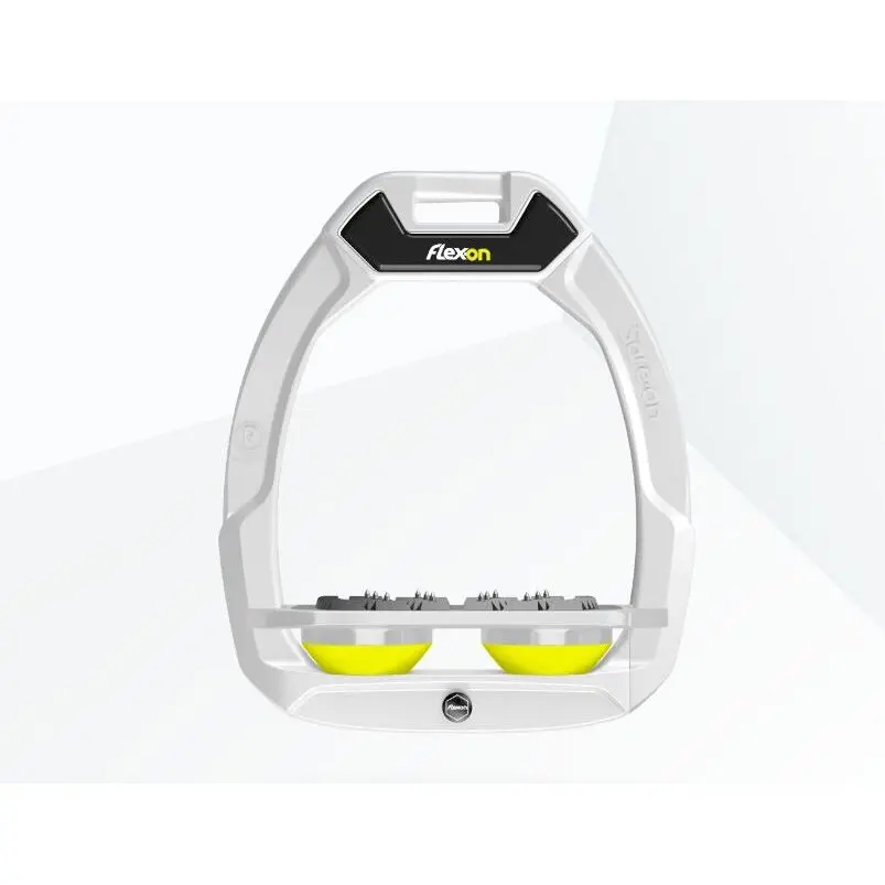 Étriers de sécurité d’équitation Plat Ultra Grip Blanc/Gris/Jaune Flex-On Safe-On