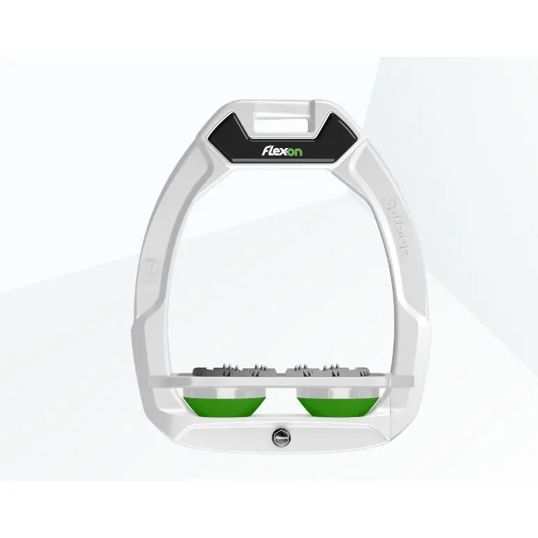 Étriers de sécurité d’équitation Plat Ultra Grip Blanc/Gris/Vert Flex-On Safe-On