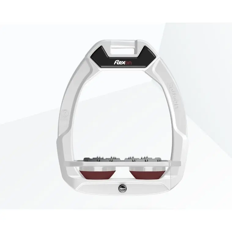 Étriers de sécurité d’équitation Plat Ultra Grip Blanc/Gris/Bordeaux Flex-On Safe-On