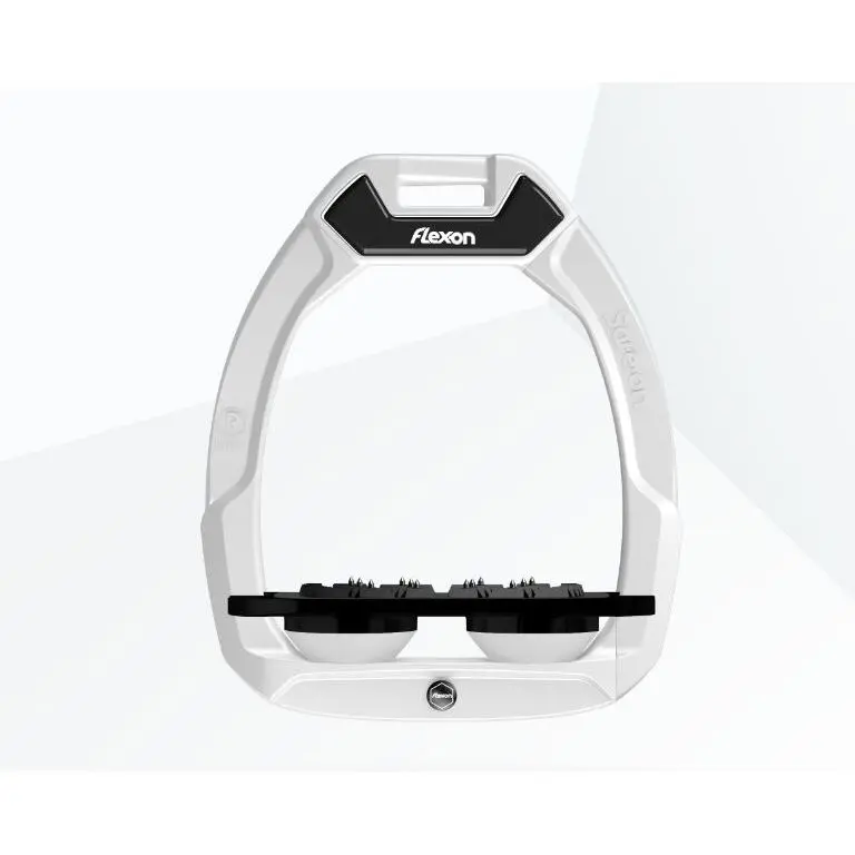 Comparer les prix de Étriers de sécurité d’équitation Plat Ultra Grip Blanc/Noir/Blanc Flex-On Safe-On