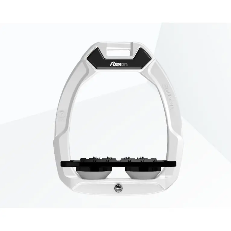 Comparer les prix de Étriers de sécurité d’équitation Plat Ultra Grip Blanc/Noir/Gris Flex-On Safe-On