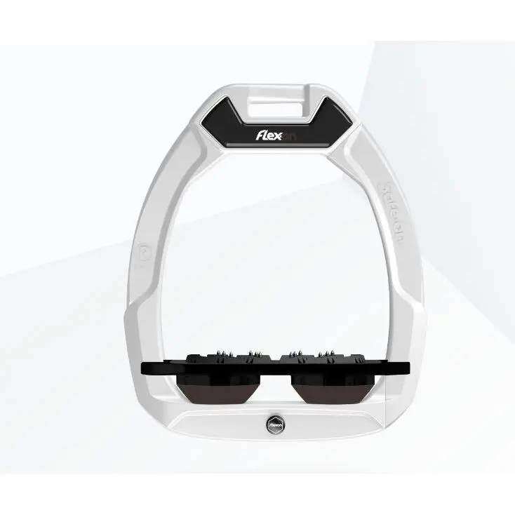 Étriers de sécurité d’équitation Plat Ultra Grip Blanc/Noir/Marron Flex-On Safe-On
