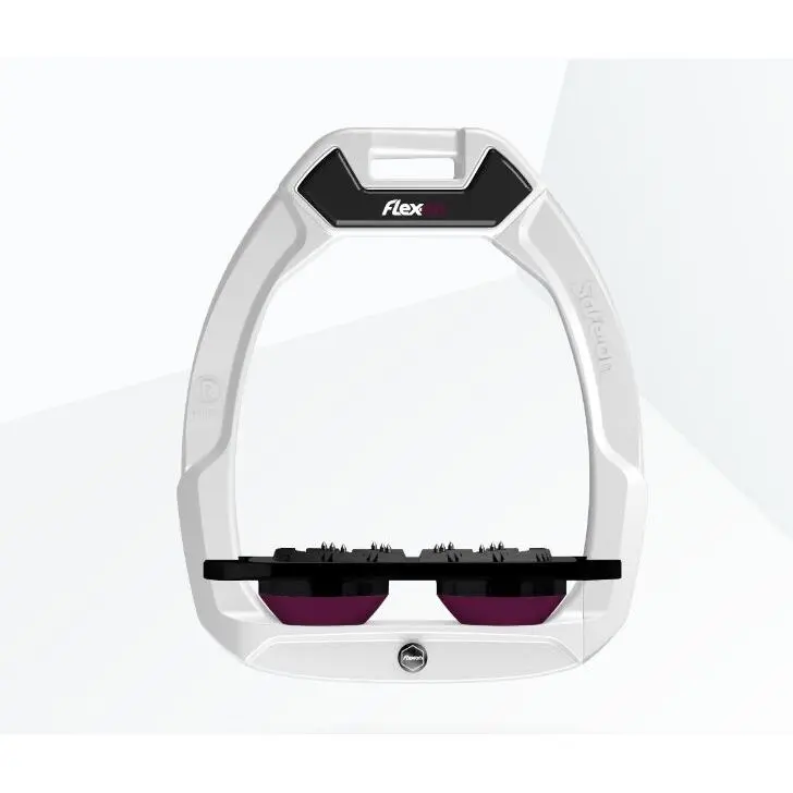 Comparer les prix de Étriers de sécurité d’équitation Plat Ultra Grip Blanc/Noir/Prune Flex-On Safe-On