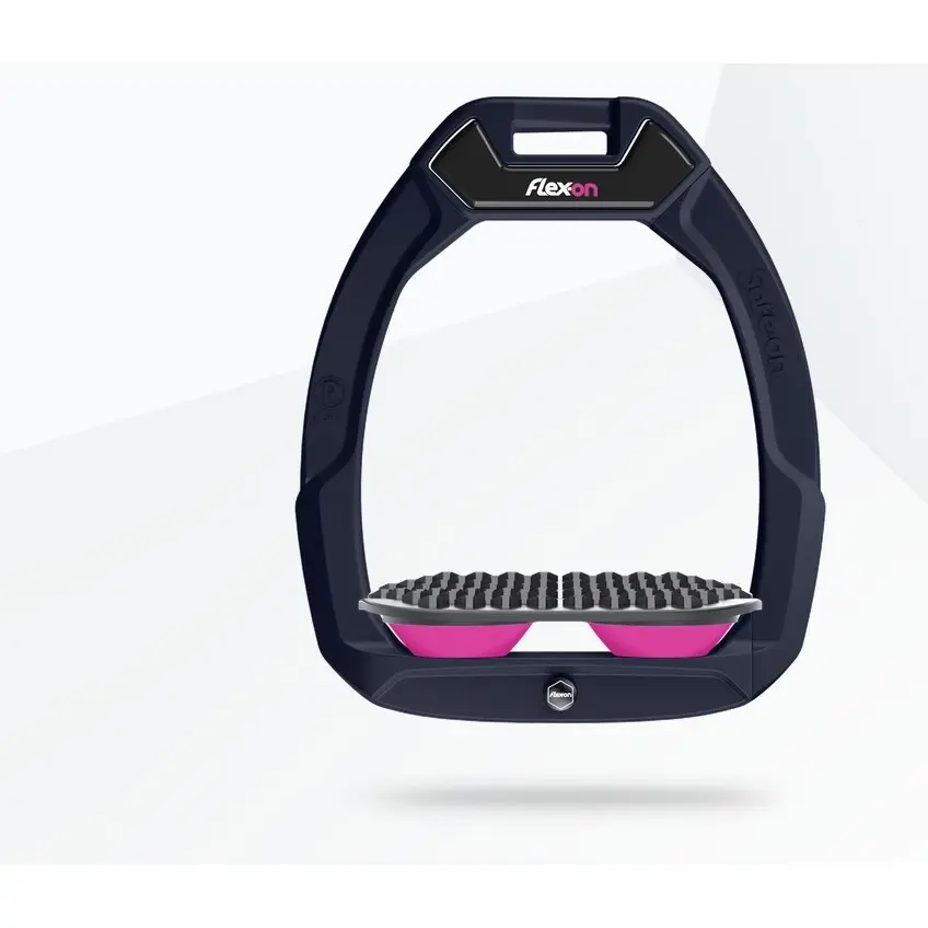 Sicherheitssteigbügel Reiten Endurance Aluminium/Grau/Rosa Flex-On Safe-On