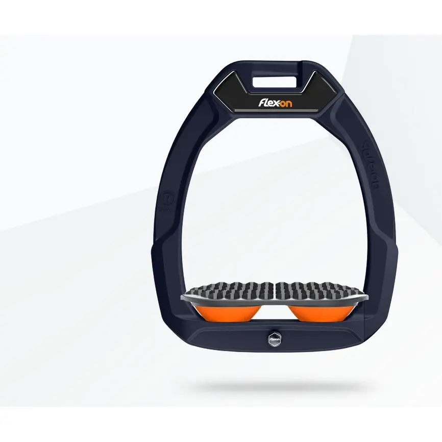 Sicherheitssteigbügel Reiten Endurance Aluminium/Grau/Orange Flex-On Safe-On