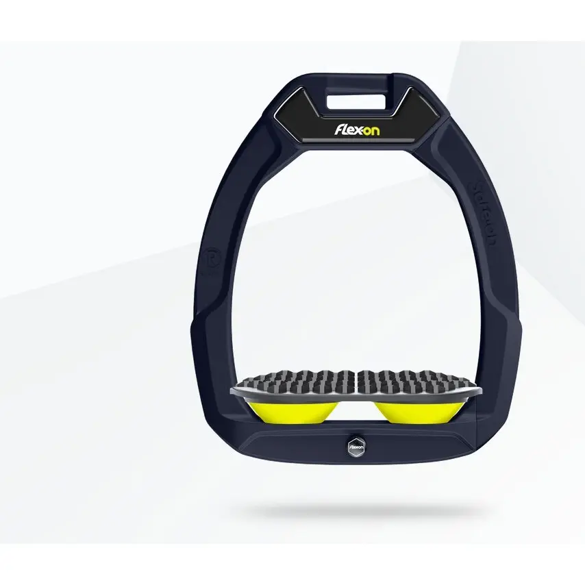 Sicherheitssteigbügel Reiten Endurance Aluminium/Grau/Gelb Flex-On Safe-On