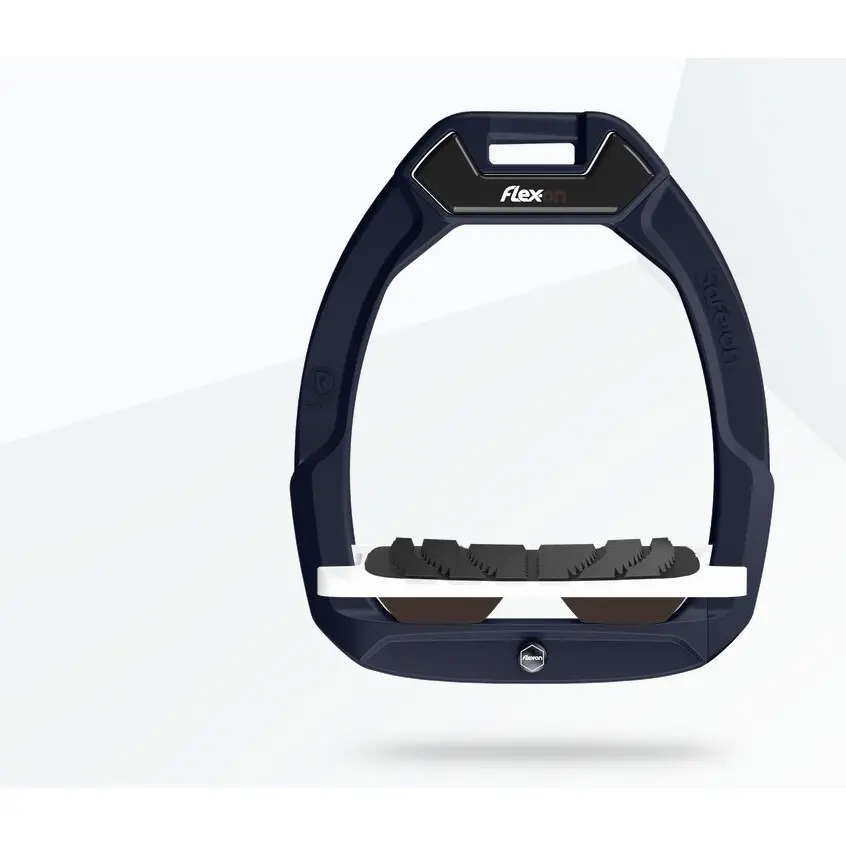 Sicherheitssteigbügel Reiterei Neigung Grip Aluminium/Weiß/Braun Flex-On Safe-On