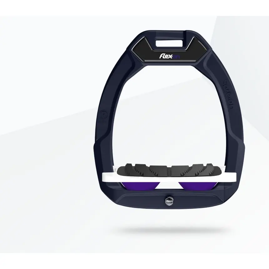 Sicherheitseisen Reitbeschlag Neigung Grip Aluminium/Weiß/Violett Flex-On Safe-On