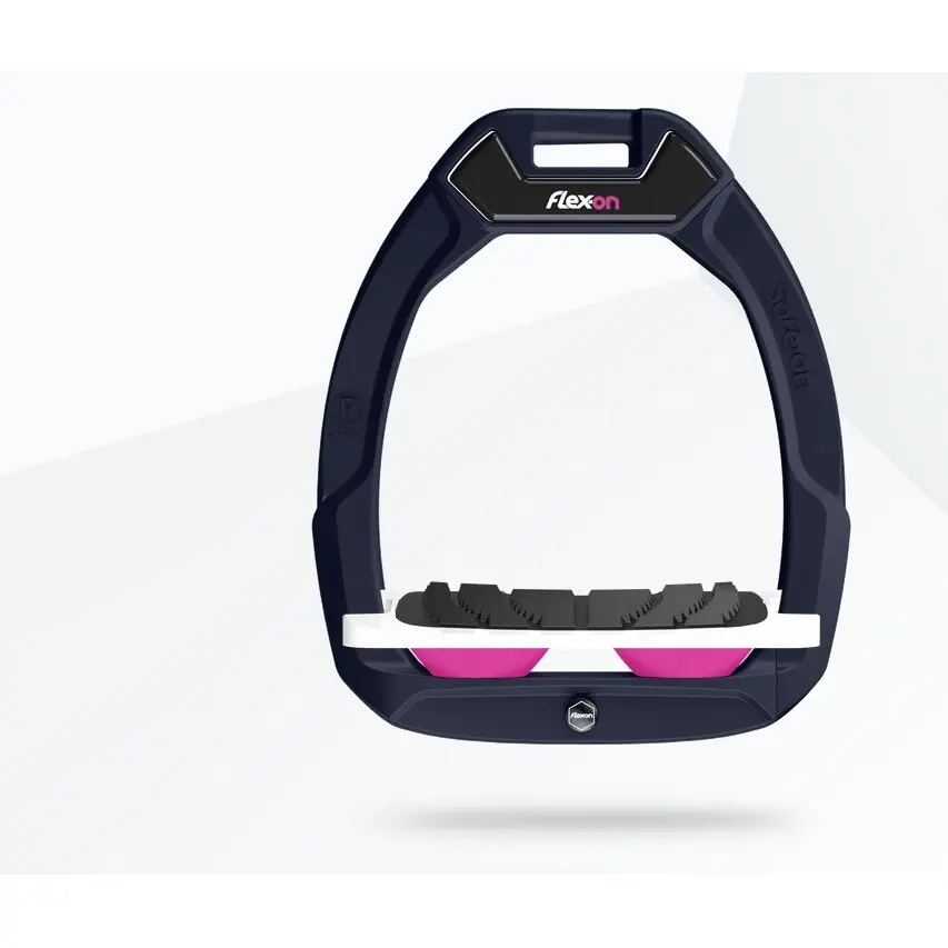 Sicherheitsreitsteigbügel Mit Neigung Grip Aluminium/Weiß/Rosa Flex-On Safe-On