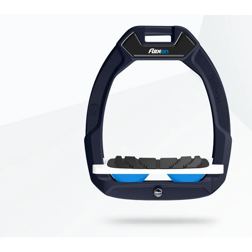 Sicherheitsreitsteigbügel Neigungsverstellung Grip Aluminium/Weiß/Blaut Flex-On Safe-On