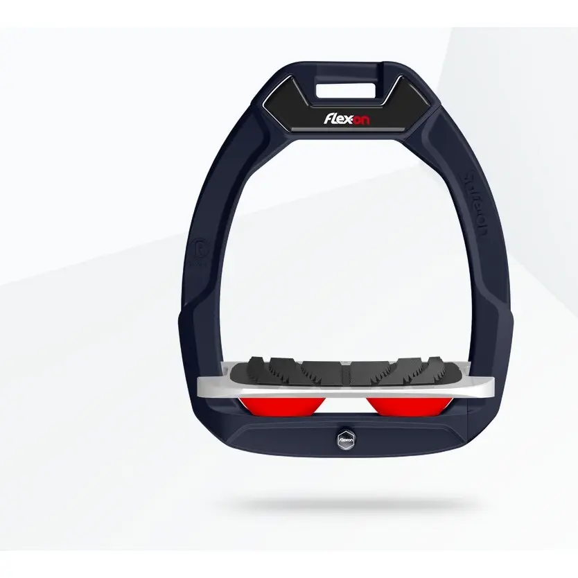 Sicherheitssteigbügel Reiten Neigung Grip Aluminium/Grau/Rot Flex-On Safe-On