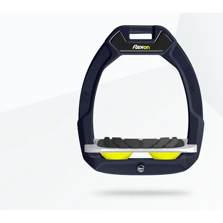 Sicherheitsreitsteigbügel Neigung Grip Aluminium/Grau/Gelb Flex-On Safe-On