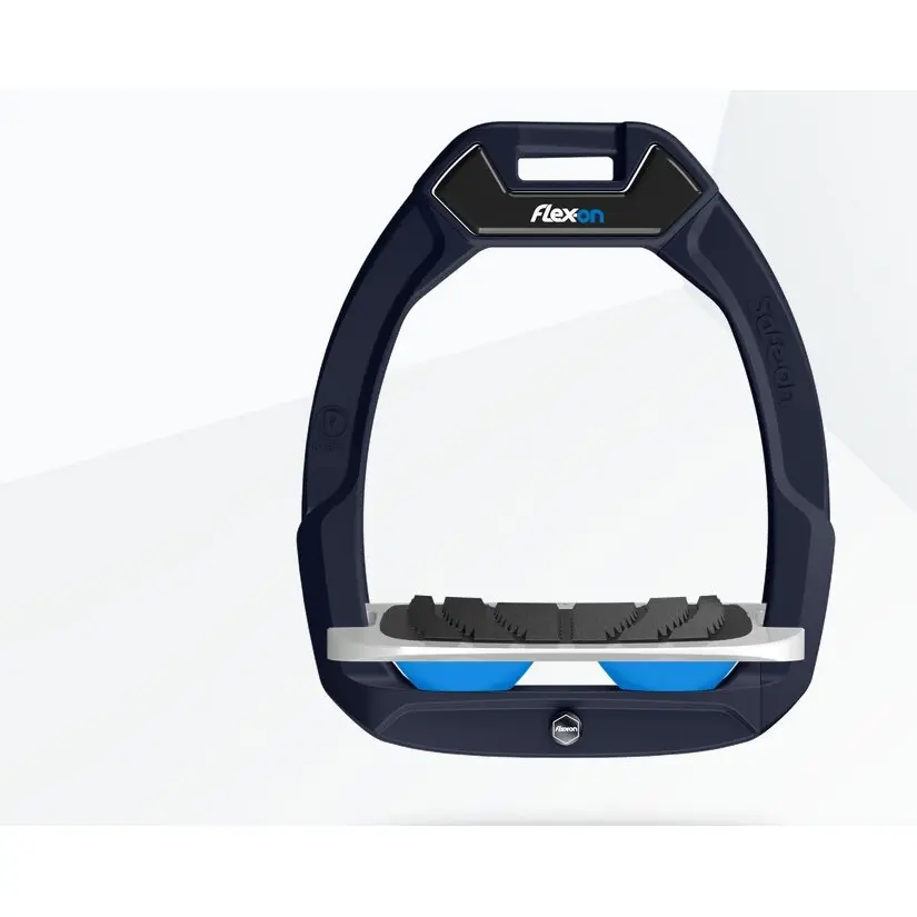 Sicherheitssteigbügel Reiten Neigung Grip Aluminium/Grau/Blau Flex-On Safe-On
