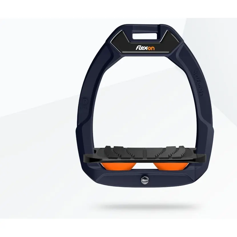 Sicherheitssteigbügel Reiten Schräg Grip Aluminium/Schwarz/Orange Flex-On Safe-On