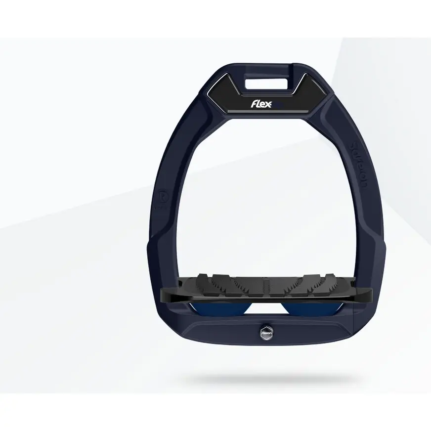 Sicherheitssteigbügel Reiten Neigung Grip Aluminium/Schwarz/Marine Flex-On Safe-On