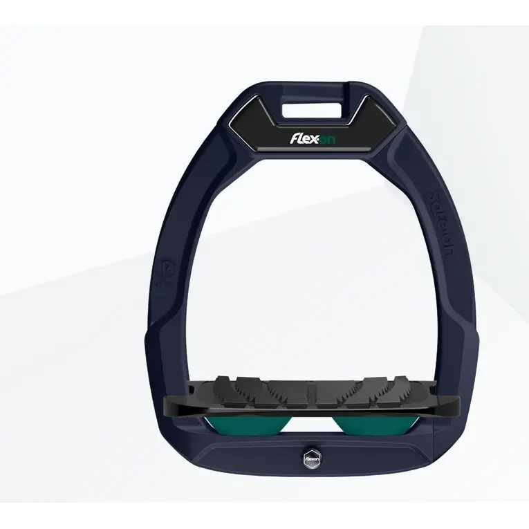 Étriers de sécurité d’équitation Incliné Grip Aluminium/Noir/Vert Flex-On Safe-On