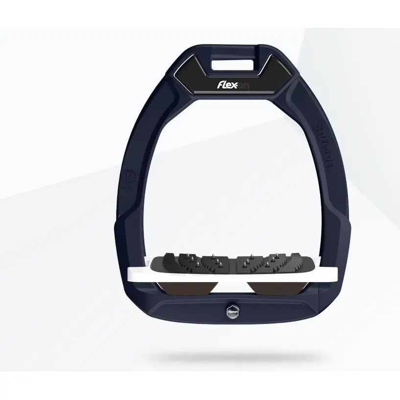 Sicherheitssteigbügel Reiten Neigung Ultra Grip Aluminium/Weiß/Braun Flex-On Safe-On