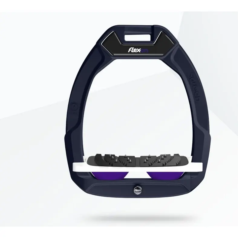 Sicherheitssteigbügel Reiten Neigung Ultra Grip Aluminium/Weiß/Lila Flex-On Safe-On