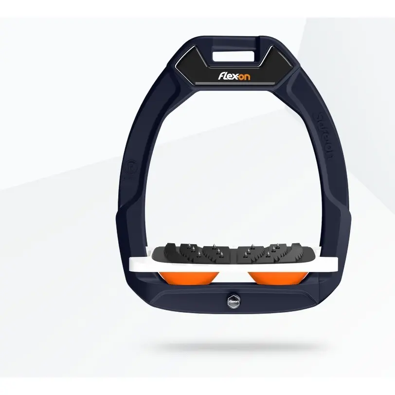 Sicherheitssteigbügel Reiten Neigung Ultra Grip Aluminium/Weiß/Orange Flex-On Safe-On