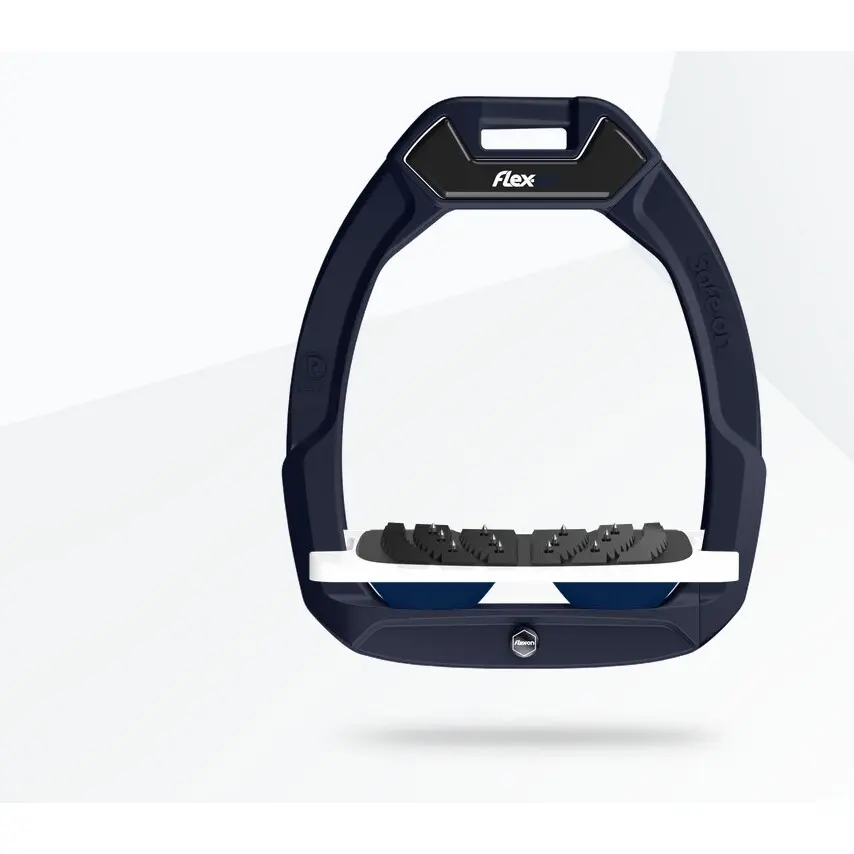 Sicherheitssteigbügel Reiten Neigung Ultra Grip Aluminium/Weiß/Marine Flex-On Safe-On