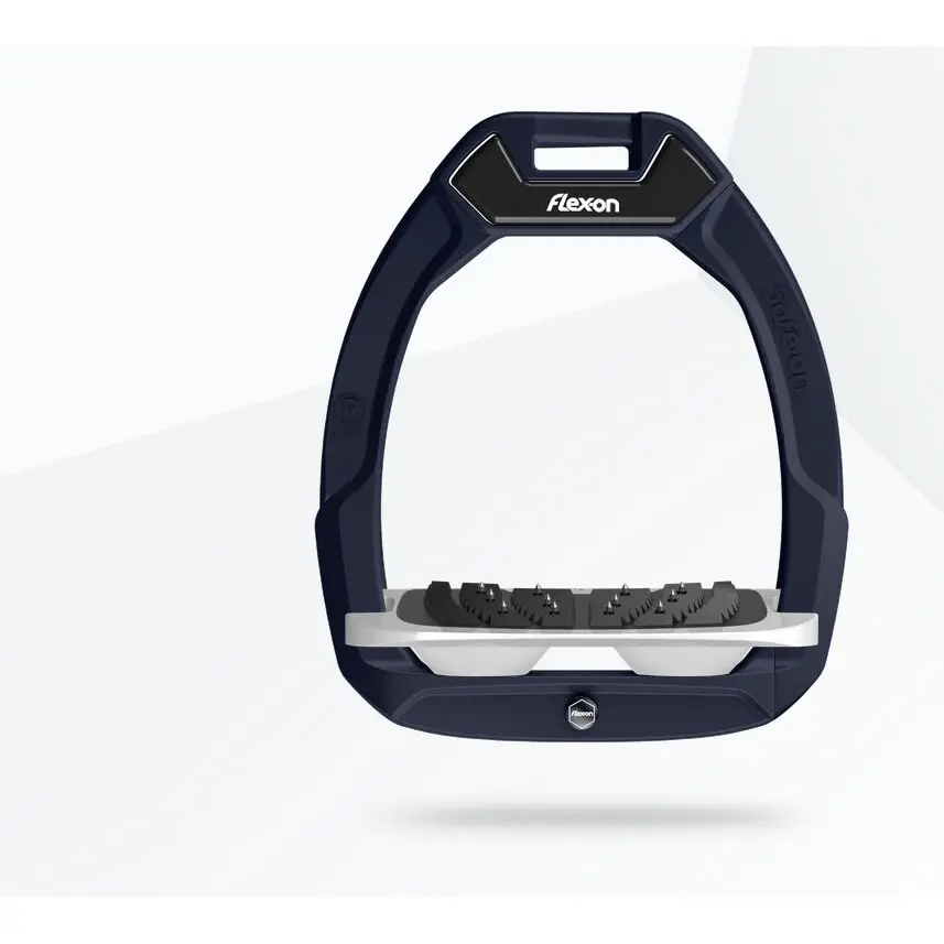 Sicherheitssteigbügel Reiten Neigungswinkel Ultra Grip Aluminium/Grau/Weiß Flex-On Safe-On