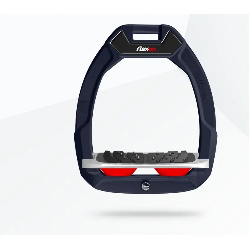 Sicherheitsreitsteigbügel Neigungs Ultra Grip Aluminium/Grau/Rot Flex-On Safe-On
