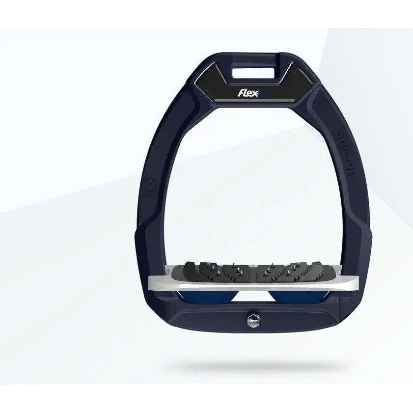 Sicherheitssteigbügel Reiten Neigbar Ultra Grip Aluminium/Grau/Marine Flex-On Safe-On