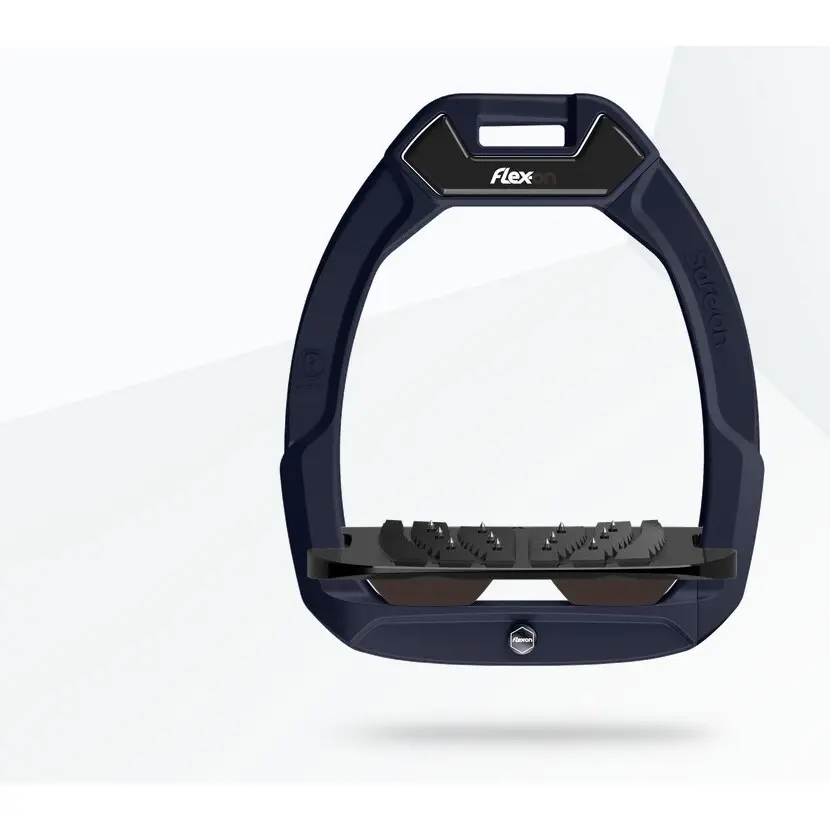 Sicherheitssteigbügel Reiten Schräg Ultra Grip Aluminium/Schwarz/Braun Flex-On Safe-On
