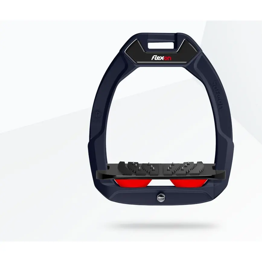 Sicherheitssteigbügel Reiten Neigung Ultra Grip Aluminium/Schwarz/Rot Flex-On Safe-On