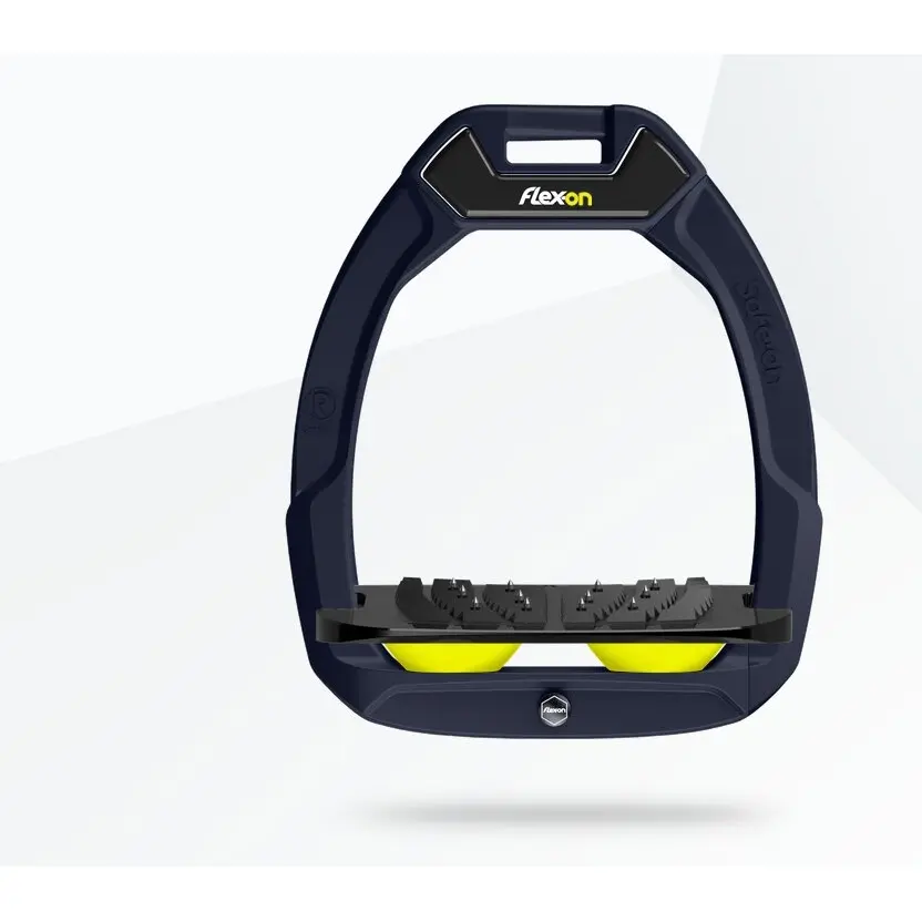 Sicherheitssteigbügel Reiten Neigung Ultra Grip Aluminium/Schwarz/Gelb Flex-On Safe-On