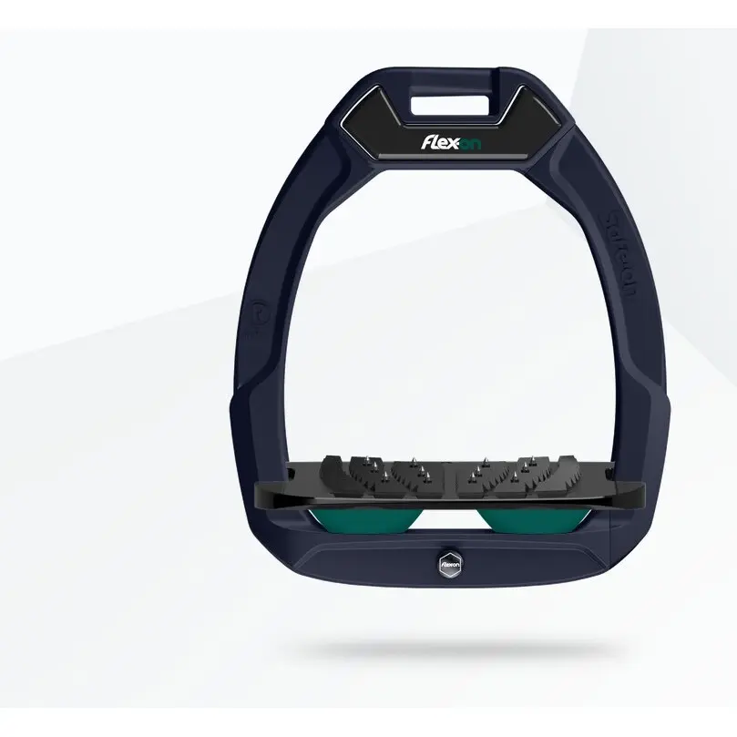Étriers de sécurité d’équitation Incliné Ultra Grip Aluminium/Noir/Vert Flex-On Safe-On