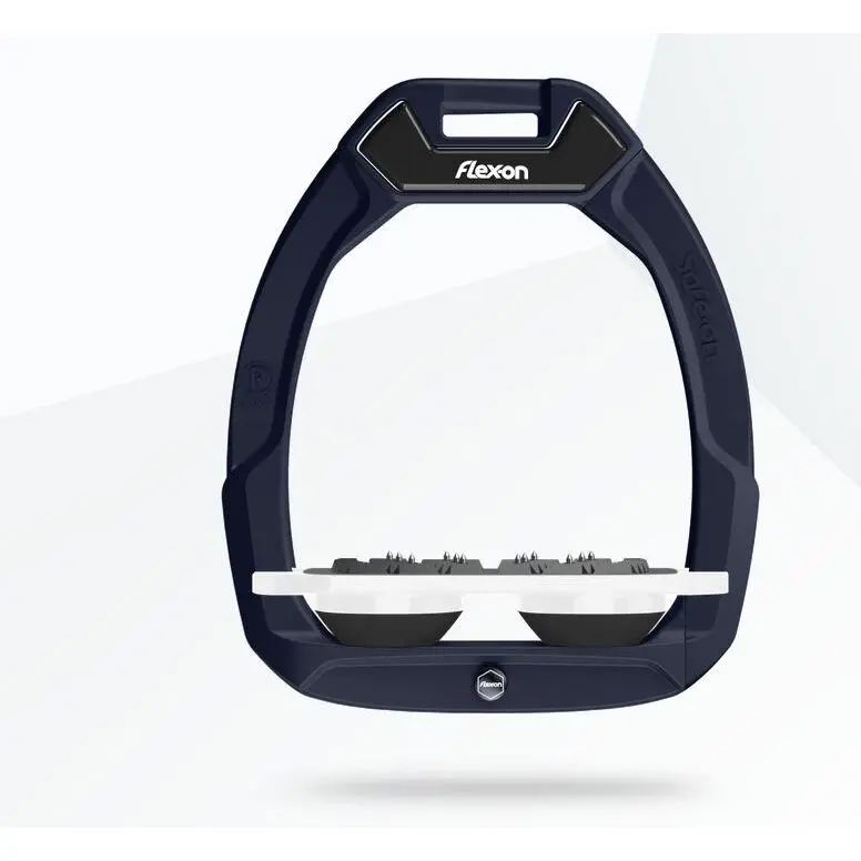 Étriers de sécurité d’équitation Plat Ultra Grip Aluminium/Blanc/Noir Flex-On Safe-On