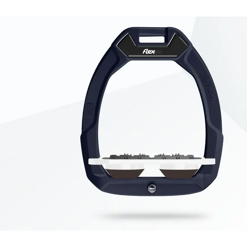Étriers de sécurité d’équitation Plat Ultra Grip Aluminium/Blanc/Marron Flex-On Safe-On