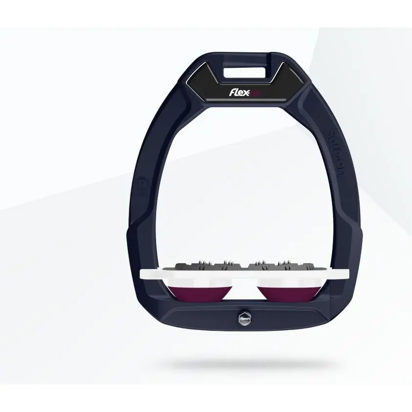 Étriers de sécurité d’équitation Plat Ultra Grip Aluminium/Blanc/Prune Flex-On Safe-On