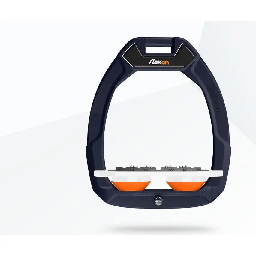 Étriers de sécurité d’équitation Plat Ultra Grip Aluminium/Blanc/Orange Flex-On Safe-On