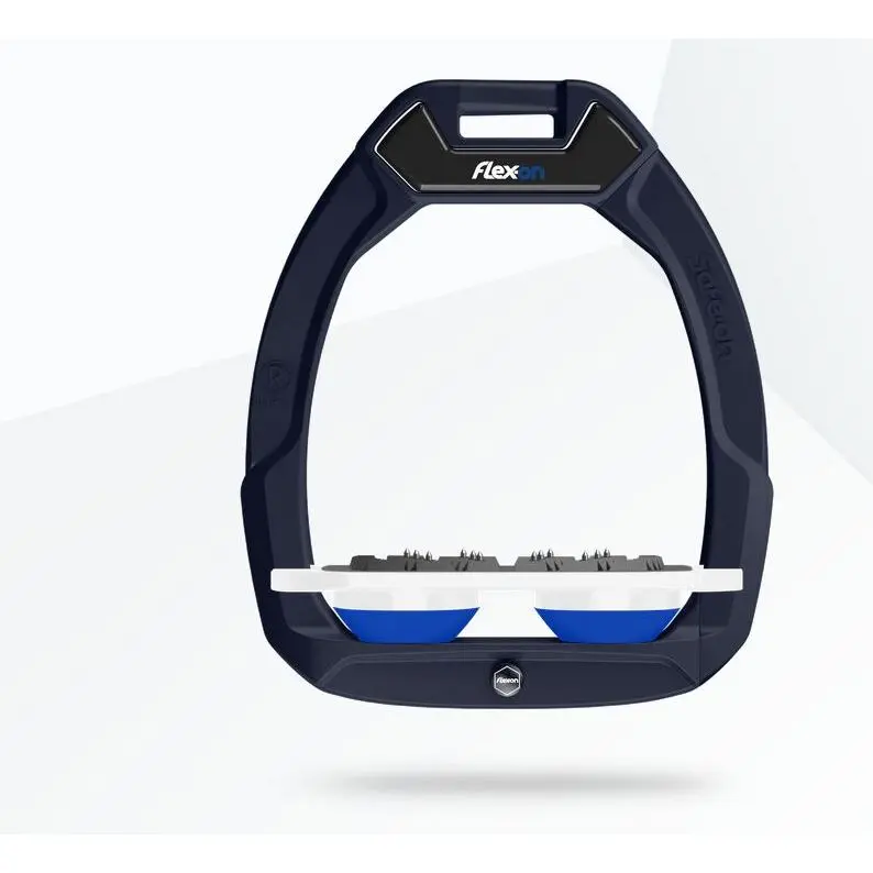 Étriers de sécurité d’équitation Plat Ultra Grip Aluminium/Blanc/Bleu Flex-On Safe-On
