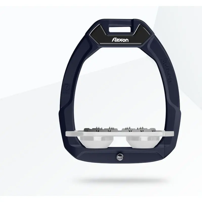Étriers de sécurité d’équitation Plat Ultra Grip Aluminium/Blanc/Marine Flex-On Safe-On