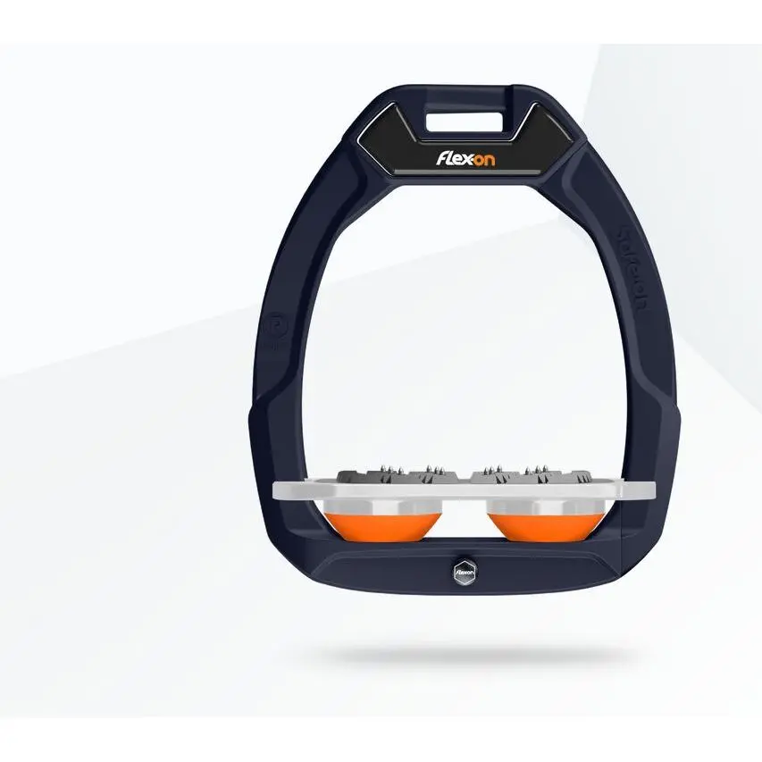 Étriers de sécurité d’équitation Plat Ultra Grip Aluminium/Gris/Orange Flex-On Safe-On
