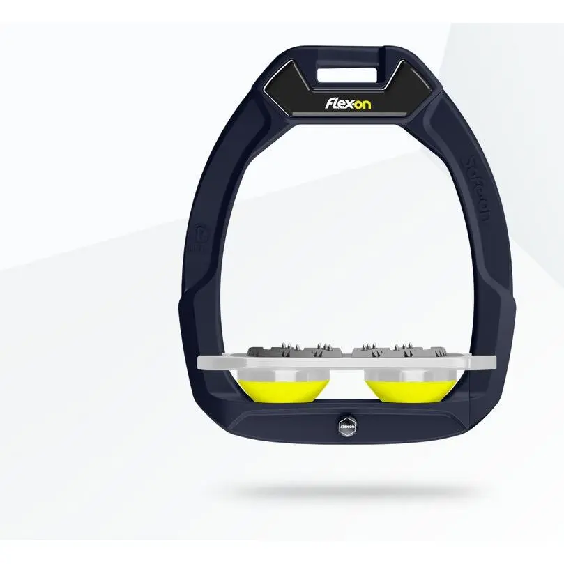 Étriers de sécurité d’équitation Plat Ultra Grip Aluminium/Gris/Jaune Flex-On Safe-On