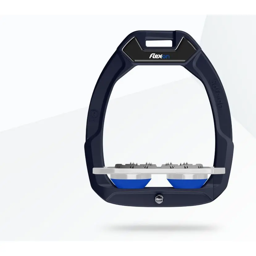 Étriers de sécurité d’équitation Plat Ultra Grip Aluminium/Gris/Bleu Flex-On Safe-On