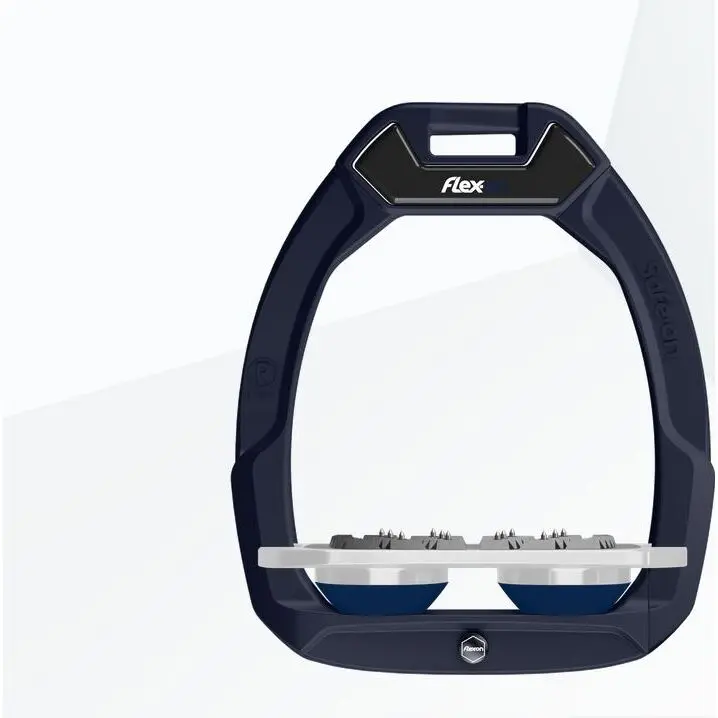 Étriers de sécurité d’équitation Plat Ultra Grip Aluminium/Gris/Marine Flex-On Safe-On