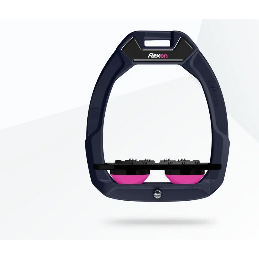 Sicherheitssteigbügel Flach Ultra Grip Aluminium/Schwarz/Rosa Flex-On Safe-On