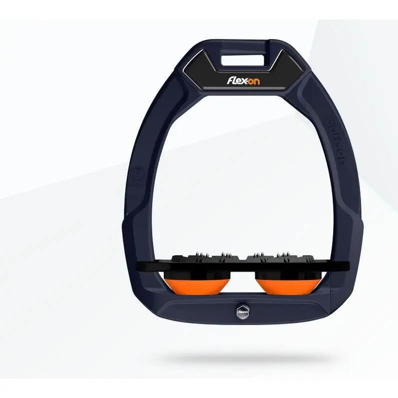 Sicherheitsreitsteigbügel Flat Ultra Grip Aluminium/Schwarz/Orange Flex-On Safe-On