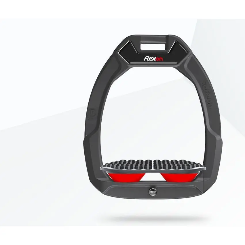 Sicherheitssteigbügel Reiten Endurance Anthrazit/Grau/Rot Flex-On Safe-On