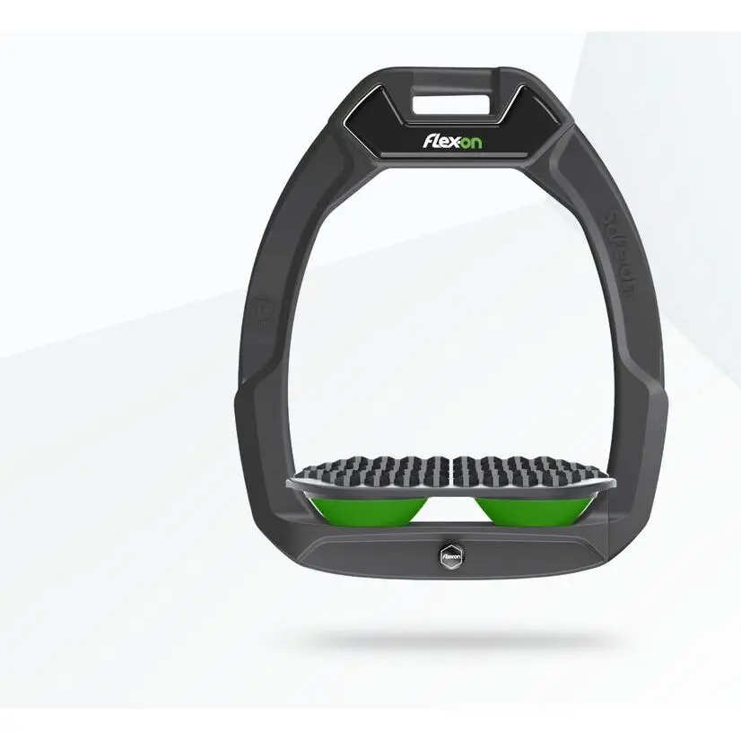 Sicherheitssteigbügel Reiten Endurance Antrazit/Grau/Grün Flex-On Safe-On