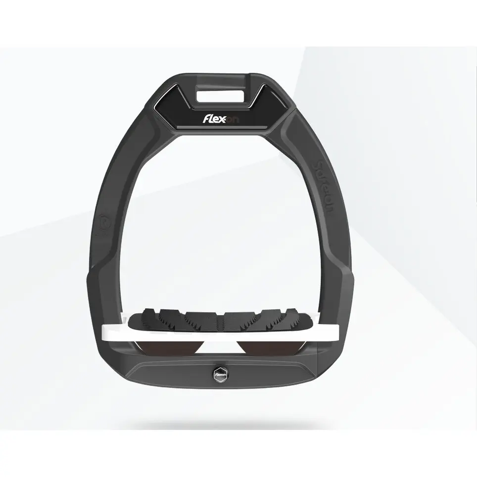 Sicherheitsreitsteigbügel Neigung Grip Anthrazit/Weiß/Braun Flex-On Safe-On
