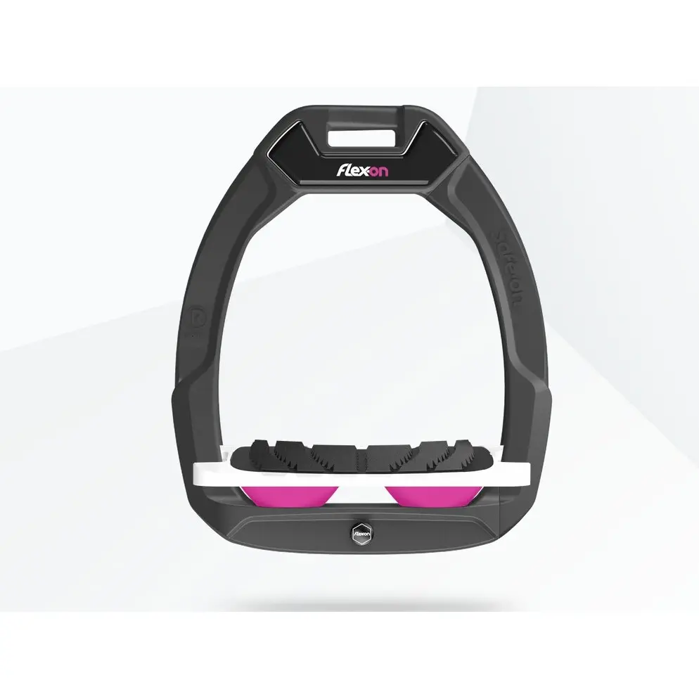 Sicherheitsreitsteigbügel Neigung Grip Anthrazit/Weiß/Rosa Flex-On Safe-On