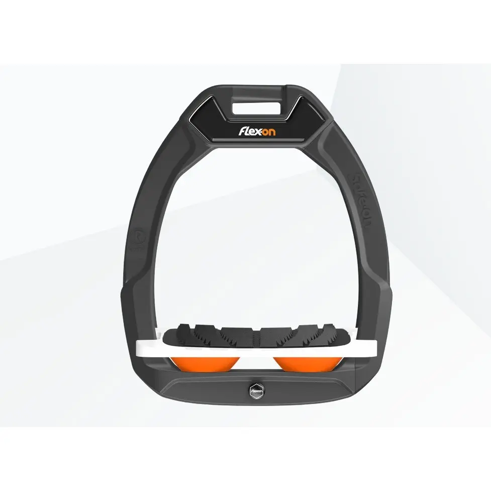 Reit Sicherheitssteigbügel Neigung Grip Anthrazit/Weiß/Orange Flex-On Safe-On