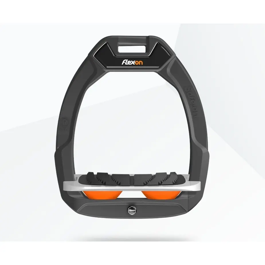 Comparer les prix de Étriers de sécurité d’équitation Incliné Grip Anthracite/Gris/Orange Flex-On Safe-On
